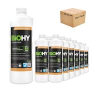 BiOHY Jabón líquido (12 x 1 litro) | Jabón de manos suave y líquido para la piel, sin fosfatos, higiene inodora, también adecuado para la cara, sin perfume ni colorantes