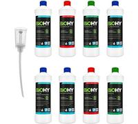 BiOHY Juego completo de productos de limpieza con dosificador (8 x 1 L) | limpiador de baño, ventanas y suelos | potente y eficiente | limpiador orgánico sostenible
