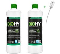 BiOHY Juego de limpieza | Limpiador ultrasónico botella de 1 litro | Limpiador de joyas botella de 1 litro | Incluye dosificador para una aplicación simplificada de cantidad