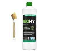 BiOHY Lavavajillas a mano (1 botella de 1 litro) + Bomba dispensadora | Libre de fosfatos | libre de químicos dañinos y biodegradables | Adecuado para la restauración y el hogar (Spülmittel)