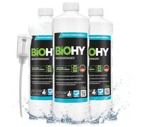 BiOHY Limpiador básico (3 botellas de 1 litro) + Dosificador | contra la suciedad persistente | limpia todas las superficies resistentes al agua y al ácido | poderoso concentrado (Grundreiniger)