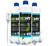 BiOHY Limpiador básico (3 botellas de 1 litro) + Dosificador | contra la suciedad persistente | limpia todas las superficies resistentes al agua y al ácido | poderoso concentrado (Grundreiniger)