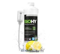 BiOHY Limpiador de acero inoxidable (1 botella de 1 litro) + Dosificador | Cuidado para un brillo sin rayas | limpia la cocina, las ollas o la parrilla | Gastronomía y Hogar (Edelstahlreiniger)