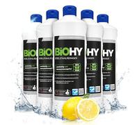 BiOHY Limpiador de acero inoxidable (6 botellas de 1 litro) | Cuidado para un brillo sin rayas | limpia la cocina, las ollas o la parrilla | Gastronomía y Hogar (Edelstahlreiniger)