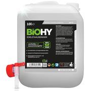 BiOHY Limpiador de acero inoxidable (Bidón de 10 litros) + Grifo de Salida | Cuidado para un brillo sin rayas | limpia la cocina, las ollas o la parrilla | Gastronomía y Hogar (Edelstahlreiniger)