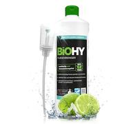 BiOHY Limpiador de azulejos (1 botella de 1 litro) + Dosificador | especialmente desarrollado para suelos de piedra y baldosas, deja una capa de brillo repelente a la suciedad (Fliesenreiniger)