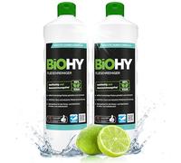 BiOHY Limpiador de azulejos (2 botellas de 1 litro) | especialmente desarrollado para suelos de piedra y baldosas, deja una capa de brillo repelente a la suciedad (Fliesenreiniger)
