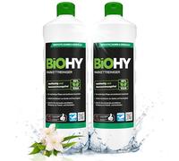 BiOHY Limpiador de parqué (2 botellas de 1 litro) | Ideal para parqué sellado | Cuidado del material para una limpieza sin rayas | Evitar la humedad de pie (Parkettreiniger)