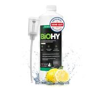 BiOHY Limpiador de robots aspiradores (1 botella de 1 litro) + Dosificador | Especialmente desarrollado para estaciones de limpieza | Prolonga la vida útil de la estación de succión (Wischroboter