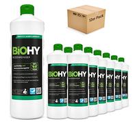 BiOHY Limpiador de suelo (12 botellas de 1 litro) | Concentrado para todos los aparatos de limpieza y todos los suelos duros (Bodenreiniger)