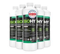 BiOHY Limpiador de suelos para robot de limpieza con aroma a naranja (6 x 1 litro) | Detergente concentrado para todos los robots de limpieza y aspiradora con función húmeda | sin espuma y sin rayas |