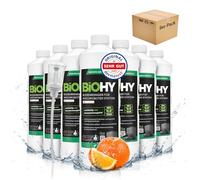 BiOHY Limpiador de suelos para robot de limpieza con aroma a naranja (9 x 1 litro) + dosificador, concentrado de limpieza para todos los robots de limpieza con función húmeda, sin espuma y sin rayas