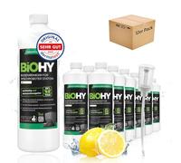 BiOHY Limpiador de Suelos para Robot de Limpieza con Aroma Fresco (12 x 1 Litro) + Dosificador, Concentrado de Limpieza para Todos los Robots con Función Húmeda, sin Espuma ni Rayas