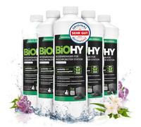 BiOHY Limpiador de suelos para robot limpiador estación con aroma primaveral (6 x 1 litro) | Detergente concentrado para todos los robots limpiadores y aspiradores con función húmeda | Sin espuma y