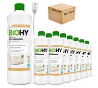 BiOHY Limpiador de Tapicerías Premium (12 botellas de 1 litro) + Dosificador | Concentrado para muebles tapizados, sofás, alfombras y textiles | quitamanchas que disuelven el olor (Premium Polster)