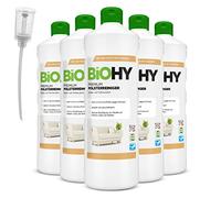 BiOHY Limpiador de Tapicerías Premium (6 botellas de 1 litro) + Dosificador | Concentrado para muebles tapizados, sofás, alfombras y textiles | quitamanchas que disuelven el olor (Premium Polster)