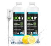 BiOHY Limpiador industrial (2 botellas de 1 litro) + Dosificador | limpiador de talleres | contra grasas y aceites | ideal para metal, plástico, vidrio, herramientas (Industriereiniger)
