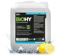 BiOHY Limpiador industrial (Bidón de 10 litros) | limpiador de talleres | contra grasas y aceites | ideal para metal, plástico, vidrio, herramientas sin espuma y estrías (Industriereiniger)