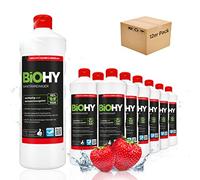 BiOHY Limpiador sanitario (12 botellas de 1 litro) | Concentrado de cal para el área sanitaria | Deja un agradable y fresco aroma | EXTRA FUERTE (Sanitärreiniger)
