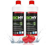 BiOHY Limpiador sanitario plus (2 botellas de 1 litro) | Concentrado de cal para el área sanitaria | Deja un agradable y fresco aroma | EXTRA FUERTE (Sanitärreiniger Plus)
