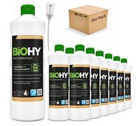 BiOHY Limpiador tapicerías (12 botellas de 1 litro) + Dosificador | Ideal para asientos de coche, sofás, colchones, etc. | También es adecuado para las lavadoras (Polsterreiniger)