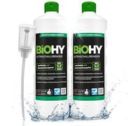 BiOHY Limpiador ultrasónico (2 botellas de 1 litro) + Dosificador | limpieza intensiva y suave de gafas, productos dentales, oro, monedas y joyas (Ultraschallreiniger)