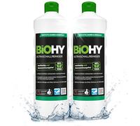 BiOHY Limpiador ultrasónico (2 botellas de 1 litro) | limpieza intensiva y suave de gafas, productos dentales, oro, monedas y joyas (Ultraschallreiniger)