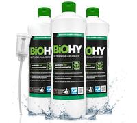 BiOHY Limpiador ultrasónico (3 botellas de 1 litro) + Dosificador | limpieza intensiva y suave de gafas, productos dentales, oro, monedas y joyas (Ultraschallreiniger)