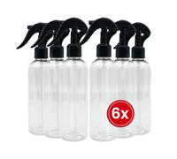 BIOHY Pulverizador (transparente) de 250 ml (juego de 6) | Pulverizador resistente a los productos químicos para detergentes, aceite y más | Botellas de bomba para manualidades, aficiones, cosméticos