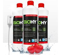 BiOHY WC limpiador (3 botellas de 1 litro) + Spazzola per la toilette | Gel limpiador viscoso, concentrado | ideal contra las escamas de orina (WC-Reiniger)