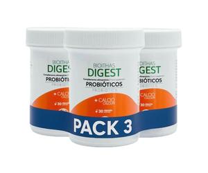 BIOITHAS DIGEST - Probióticos Intestinales y Calcio [Cepas seleccionadas mediante Estudios Clínicos] Salud Digestiva,Diarrea,Colón Irritable,Hinchazon Abdominal. 90 Cápsulas