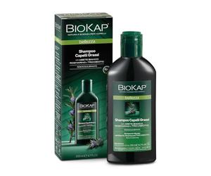 BIOKAP BELLEZZA Champú para cabello graso 200 ml con abeto plateado, romero y complejo TRICOBIOTIC® de raíz de achicoria, vegano