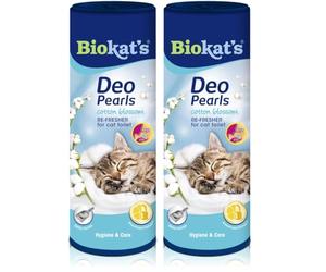 Biokat's Deo Pearls Flor de algodón - Aditivo con Fragancia para aportar frescor y Obtener grumos sólidos en el arenero - 1 Botes (1 x 700 g) (Paquete de 2)