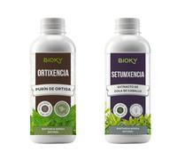 Bioky Purín de Ortiga 1L + Extracto de Cola de Caballo para Plantas 1L Aporta Hierro y Nutrientes Esenciales - Mejora Defensas Naturales de Plantas - Producido por Decocción y Fermentación