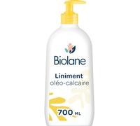 BIOLANE - Liniment oleo calcaire Bébé - Nettoyant sans rinçage - 99% Origine naturelle - Hypoallergénique - Peaux Sensibles - Nettoie et protège le siège de bébé - 700ml - Fabriqué en France