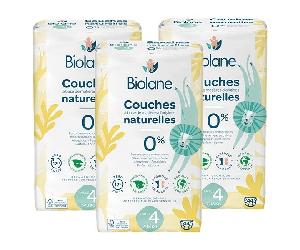 Biolane set de 3 paquetes de pañales ecológicos Talla 4 X44