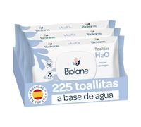BIOLANE - Toallitas H2O bebé - 225 Toallitas - 3 Paquetes de 75 Unidades | 99% de Origen Natural, Limpian y Protegen, Fibras 100% Vegetales, Desde el nacimiento, Fabricado en España