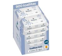 BIOLANE - Toallitas H2O bebé - 900 Toallitas - 12 Paquetes de 75 Unidades | 99% de Origen Natural, Limpian y Protegen, Fibras 100% Vegetales, Desde el nacimiento, Fabricado en España