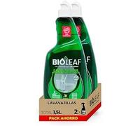 BIOLEAF-Lavavajillas Manual Pack 2×750 ml (1,5 L) - Detergente Concentrado Desengrasante - Vajilla Brillante y Aclarado Fácil - Biodegradable - Sin Disruptores Endocrinos