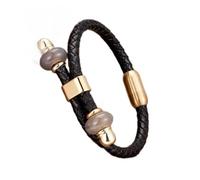 BIOLIVING Pulseras De Cuero De Piedra Natural para Mujer, Pulsera con Cierre Magnético, Regalo De Joyería De Moda para Hombre