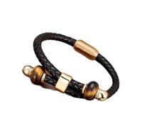 BIOLIVING Pulseras De Cuero De Piedra Natural para Mujer, Pulsera con Cierre Magnético, Regalo De Joyería De Moda para Hombre