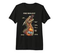 Biología del Fuego Dragón Nerd Anatomía Diagrama de Ciencias Míticas Camiseta Premium