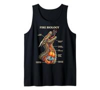 Biología del Fuego Dragón Nerd Anatomía Diagrama de Ciencias Míticas Camiseta sin Mangas