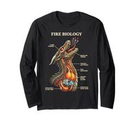 Biología del Fuego Dragón Nerd Anatomía Diagrama de Ciencias Míticas Manga Larga