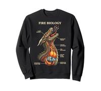 Biología del Fuego Dragón Nerd Anatomía Diagrama de Ciencias Míticas Sudadera