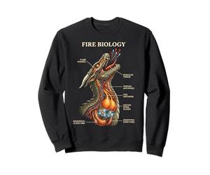 Biología del Fuego Dragón Nerd Anatomía Diagrama de Ciencias Míticas Sudadera