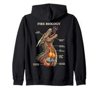 Biología del Fuego Dragón Nerd Anatomía Diagrama de Ciencias Míticas Sudadera con Capucha