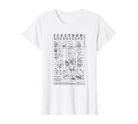Biología Diagrama de microscopio electrónico Biólogo Científico Laboratorio Camiseta gráfica económica, Mujer, Blanco, M