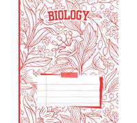 Biology Composition Notebook | 7.5x9.25”, 120 Pages | Floral Bright Red Design: Bold and energetic - the perfect notebook for lab notes and class lessons.