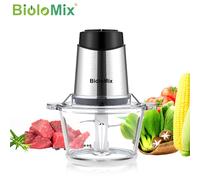 BioloMix-cuenco de cristal de 1,8 l, procesador de alimentos, picadora de carne de dos velocidades para comida de bebé, verduras, cebolla y ajo Standard